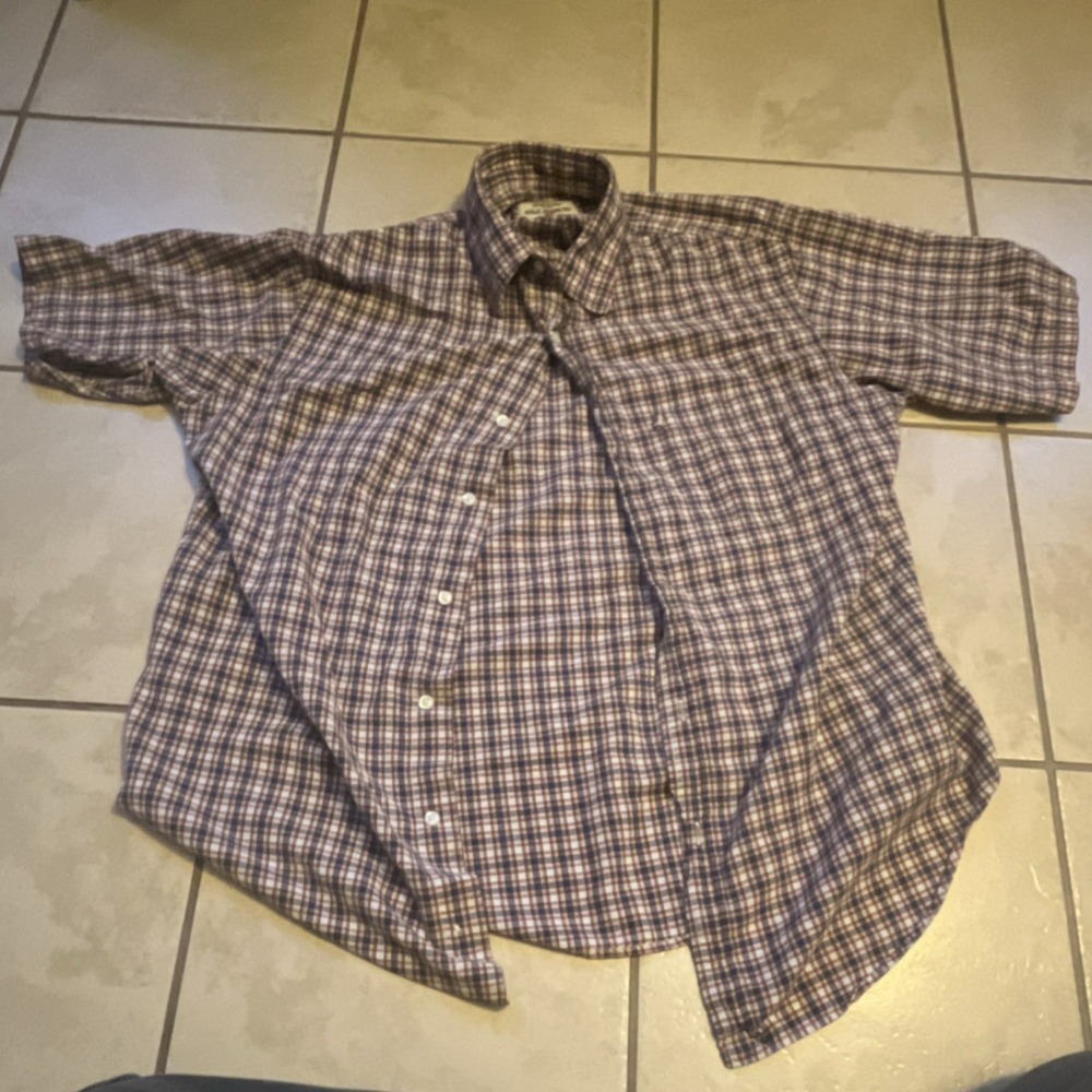Ralph Lauren Polo Jeans Co. Plaid Woven Cotton Short Sleeve Button-Down Shirt M